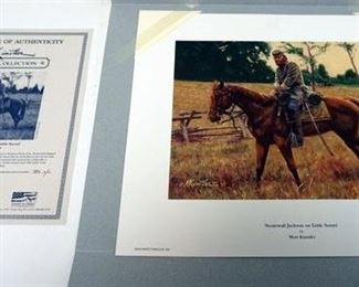 1106 MORT KUNSTLER LIMITED ED PRINT SIGNED AND NUMBERED 783, *STONEWALL JACKSON ON LITTLE SORREL*, 15 IN X 13 1/2 IN