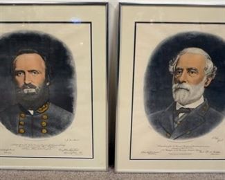 1127 FRAMED JACKSON AND LEE PRINTS, 27 1/2 IN X 22 1/2 IN