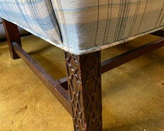 Wingback chair (detailed wood legs)