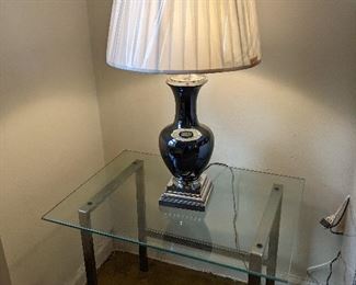 Glass end tables / lamps