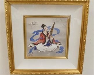 1036	LUCY WANG PAINTING FRAMED THREE DIMENSIONAL SHADOW BOX FRAME, 17 1/2 IN X 17 1/2 IN
