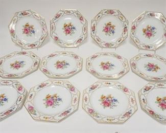 1042	SET OF 12 ROSENTHAL *THE DRESDEN FLOWERS* OCTAGONAL PLATES, 8 3/4 IN
