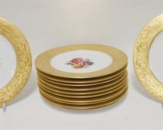 1058	ROYAL BAVARIAN HUTSCHENREUTHER SERVICE PLATES, LOT OF 12, 10 1/4 IN

