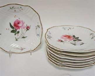 1064	GROUP OF 8 OLD PARIS PLATES DECORATED W/ROSES, 8 3/4-9 IN
