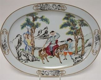 1063	MOTTAHEDEH NELSON ROCKEFELLER COLLECTION PLATTER, *REPRODUCTION OF A RARE CHINESE EXPORT PLATTER CHEIN LUNG PERIOD 1786-1796*, 17 1/2 IN X 13 3/4 IN
