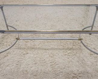 1093	COFFEE TABLE W/DECORATIVE IRON & BRASS TABLE & GLASS TOP, 47 1/2 IN WIDE X 37 IN DEEP X 12 IN HIGH

