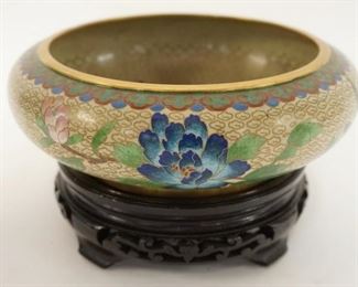 1096	CLOISONNE BOWL ON STAND, 8 1/4 IN WIDE X 3 IN HIGH
