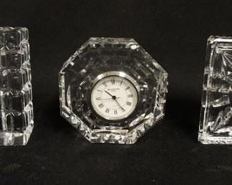 1111	GROUP OF THREE WATERFORD CLOCKS 
