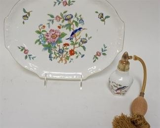 1112	2 PIECE LOT; AYNSLEY PEMBROOK TRAY & ATOMIZER. TRAY IS 12 IN X 9 1/2 IN 
