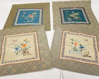 1139	GROUP OF FOUR SILK ASIAN PILLOW COVERS

