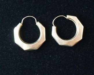 1253	GOLD HOOP EARRINGS MARKED 14K, APPROXIMATE WEIGHT IS 2.365 DWT
