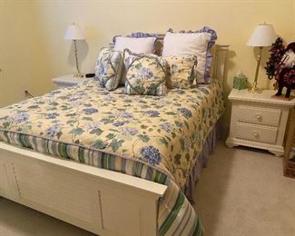 Broyhill Full or queen frame, queen mattress with 2 nightstands 