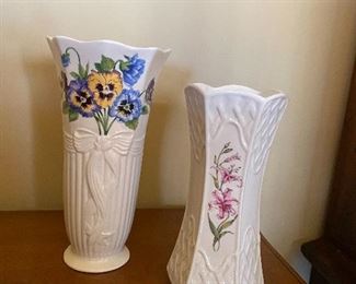 Belleek vases