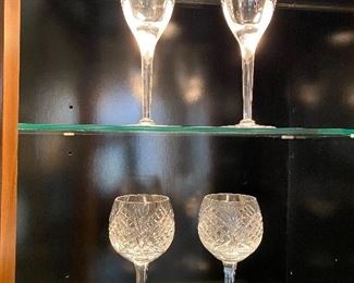 Lalique stemware on top, Tipperary crystal on bottom 