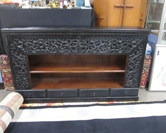 HEAVILY CARVED BOOK SHELF