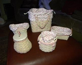 LONGABERGER BREST CANCER BASKETS INDIANA SET