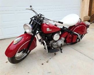 1946 Vintage Indian Motorcycle sells April 11th call for more information 844-824-3669.0
VIN: CDF4255B
Plate: GKMC6F
Mileage: 90,002
Motor number: CDF1661
Doc Fee: $70

bid on fast and last . com