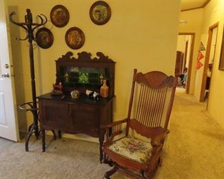 Antique Sideboard - Antique Glider - Vintage Hat Rack