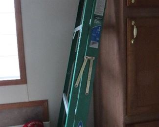 Ladder - This man had a bathroom turned into a tool room.