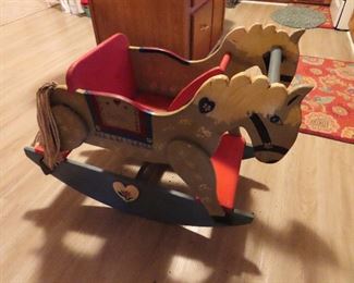 Vintage Wooden Rocking Horse