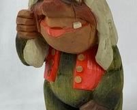 Henning Hand-Carved Wooden Troll in Red Vest