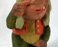 Henning Hand-Carved Wooden Troll in Red Vest #1