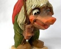 Henning Hand-Carved Norwegian Hunchback Troll "Gold Digger"