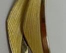 Albert Scharning Gilt Sterling Yellow Enamel Double Chevron Brooch