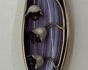Arne Nordlie Gilt Sterling Silver Lavender and White Enameled Lily of the Valley Brooch