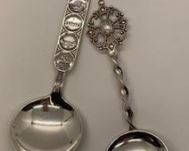 Set of 2 Souvenir Spoons from Trøndelag and Bergen, Norway