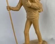 Hand Carved Folk Art "Man Hiking" Sculpture