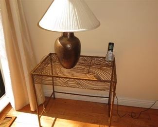 Metal stand and lamp