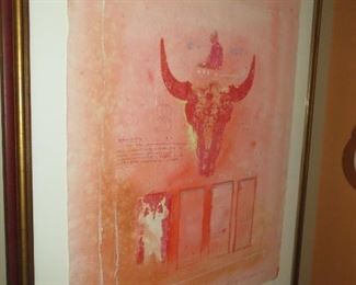 Karl Beam 1982 Pink Bull 37 x 30"