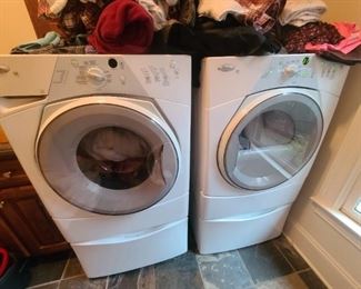 Whirlpool Duet washer and dryer with pedestal drawers underneath. Very well taken care of*comes with drawer stands $600.00 for pair woth stands( $150.00 each for stands alone ). buy now Call 770-846-3227