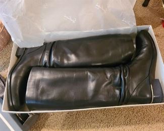 Sudini men's leather boots, made in Italy, metal decoration around heel, size 11 A ,