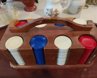 Poker chip set; made in Knoxville Tennessee