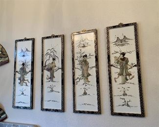 set of four seasons wall plaques