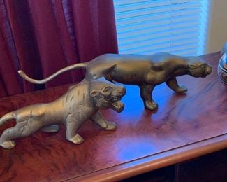 heavy brass leopard and tiger