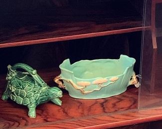 McCoy turtle watering sprinkler & Roseville Ming Tree 