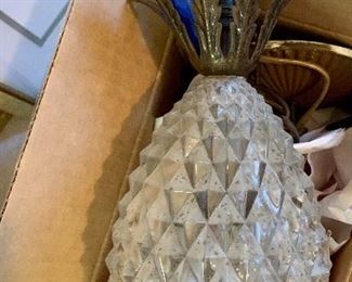 gorgeous vintage pineapple glass sconce with wall attachment