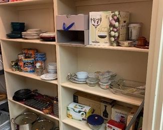 nice pots and pans, pantry items