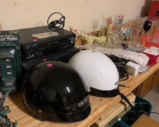 motorcycle helmets, misc electronic ( garage)