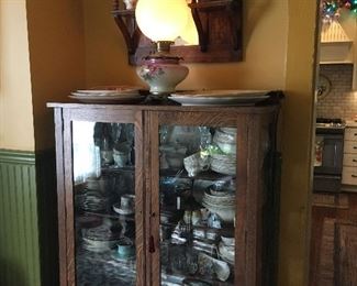 Antique Oak China Cabinet 