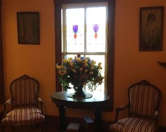 Antique Table & Pair of Antique Chairs