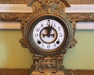 Antique Gilded Mantle Clock