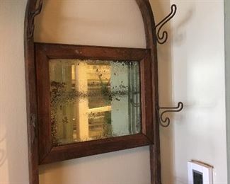 Antique Mirror, Hat Rack