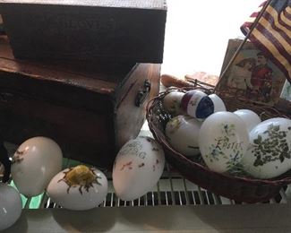 Antique Milk Glass Easter Eggs