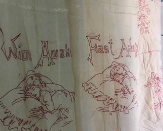 Antique Redwork Linens