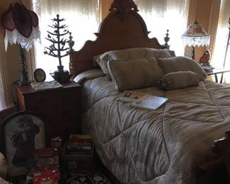 Antique Bed , nightstand