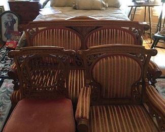 Antique Parlor Set. Settee & 2 Chairs